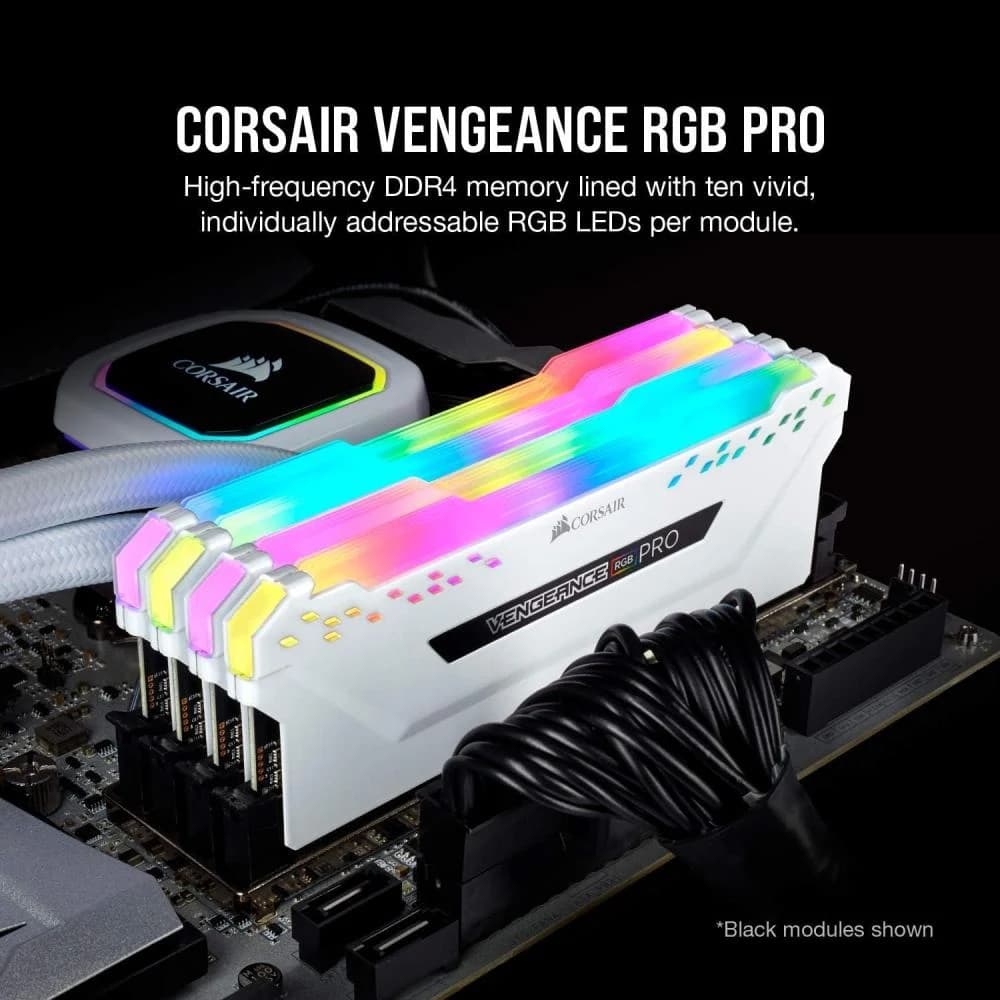 كورسير مجموعة ذاكرة فانجيانس RGB برو 16GB (2x8GB) DDR4 3200MHz C16 XMP 2.0 المتحمس LED ابيض